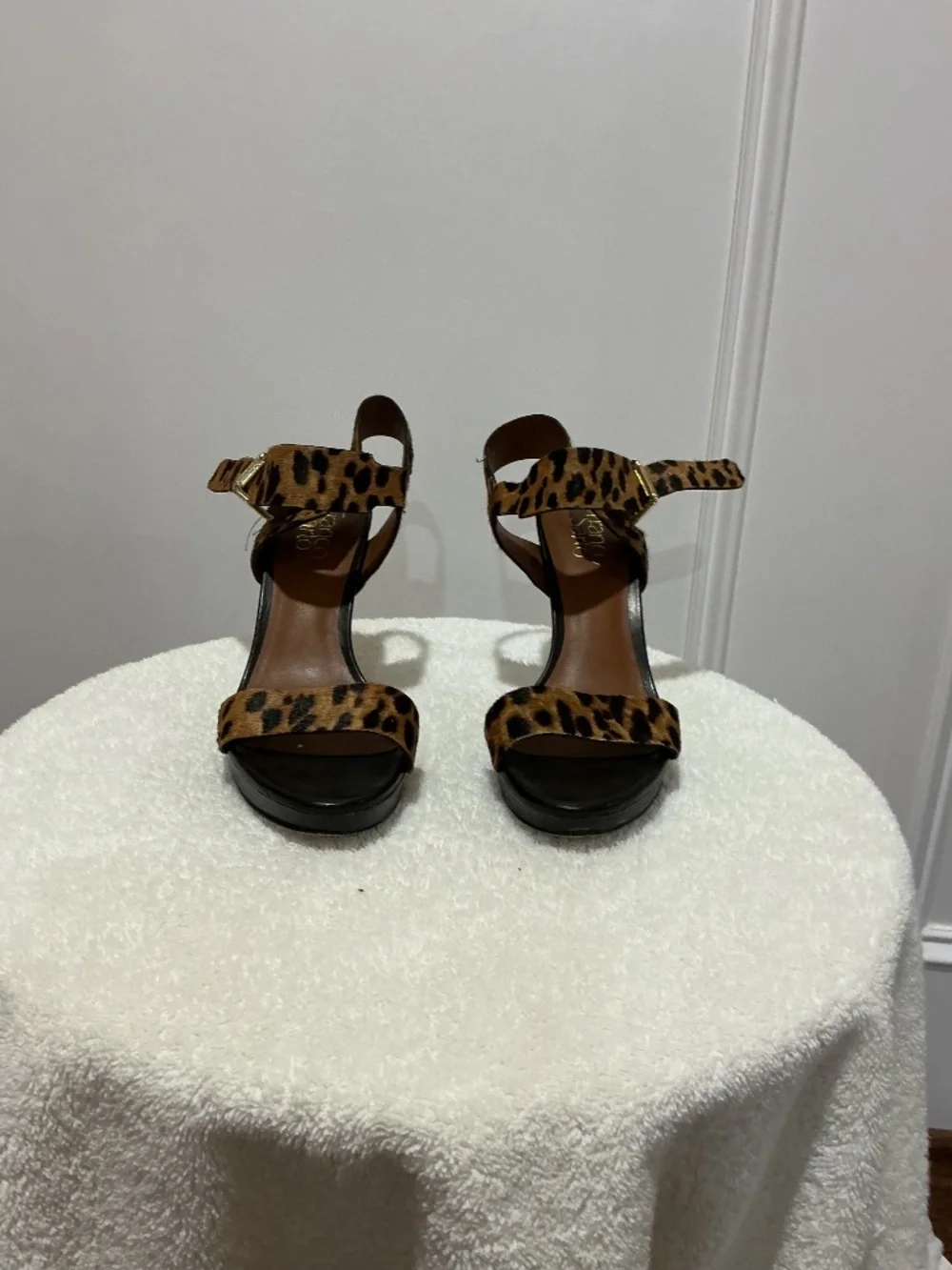 Franco Sarto Platform Animal print Calf hair Sandals Heels 7M